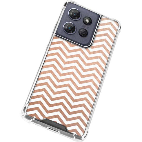 Rose Gold Chevron Moto G Play 5G (2025) Clear Case