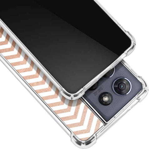 Rose Gold Chevron Moto G Play 5G (2025) Clear Case