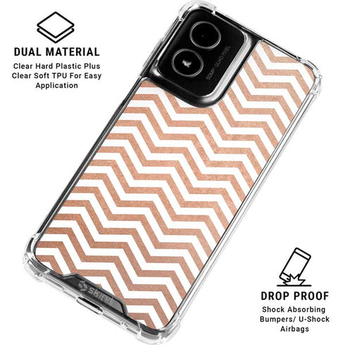 Rose Gold Chevron Moto G Power 5G (2024) Clear Case