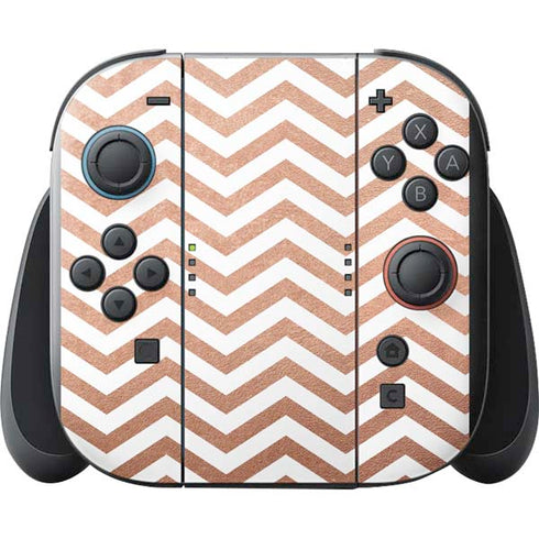 Rose Gold Chevron Nintendo Switch 2 (2025) with Joy-Con Skin