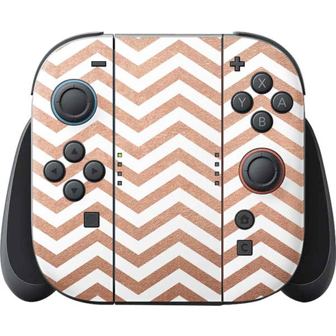Rose Gold Chevron Nintendo Skins