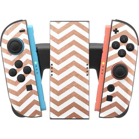 Rose Gold Chevron Nintendo Switch 2 (2025) Joy-Con Controller Skin