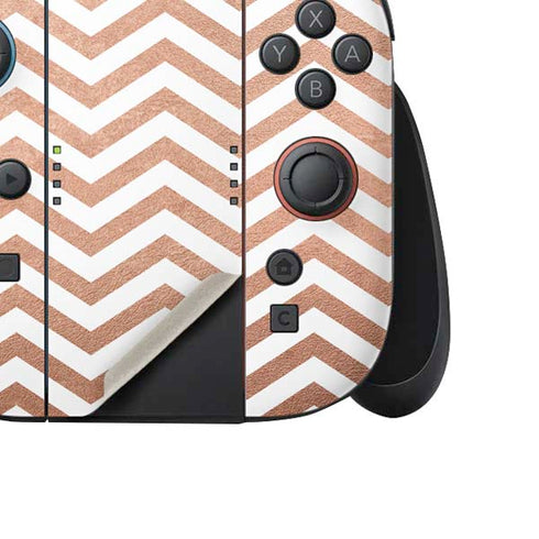 Rose Gold Chevron Nintendo Switch 2 (2025) Joy-Con Controller Skin