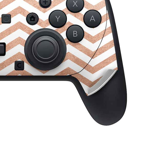 Rose Gold Chevron Nintendo Switch 2 (2025) Pro Controller Skin