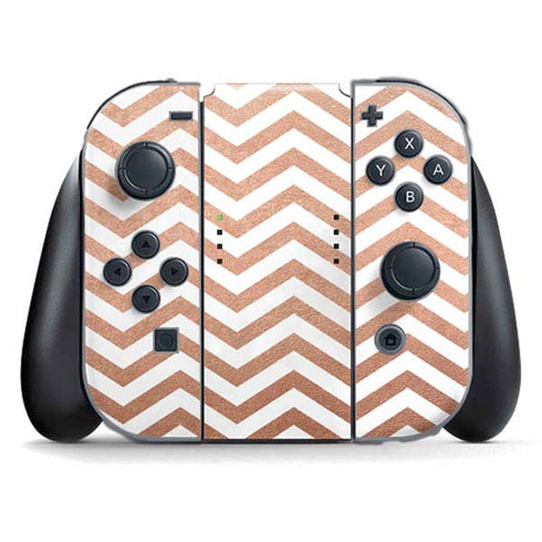 Rose Gold Chevron Nintendo Skins
