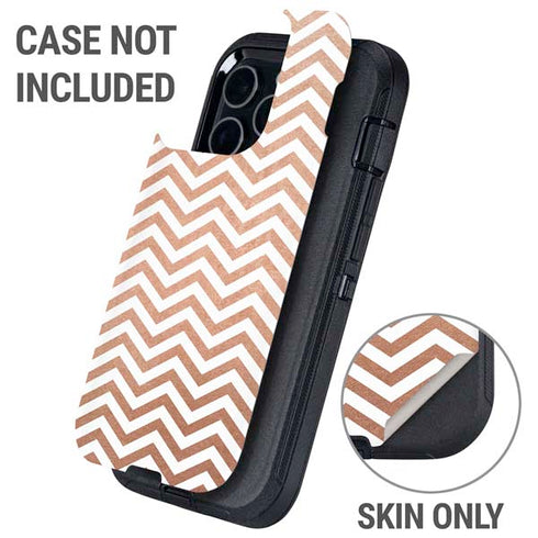 Rose Gold Chevron Otterbox Defender iPhone Skin