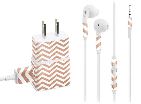 Rose Gold Chevron Phone Charger Skin