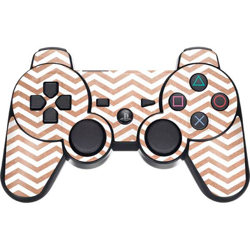 Rose Gold Chevron PS3 Dual Shock wireless controller Skin