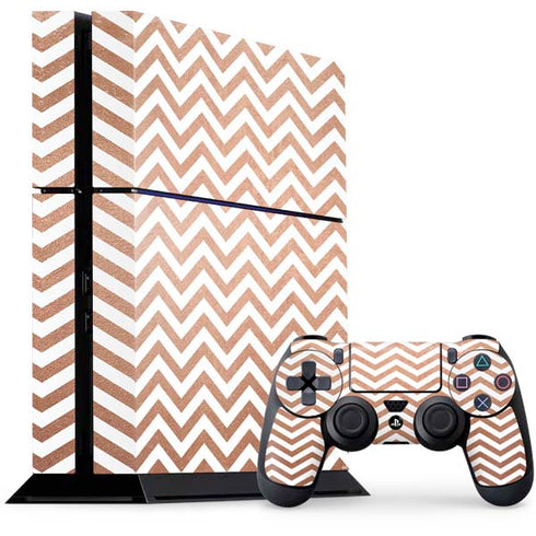 Rose Gold Chevron PlayStation PS4 Skins