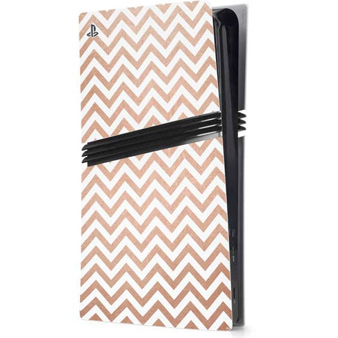 Rose Gold Chevron PS5 Pro Console Skin