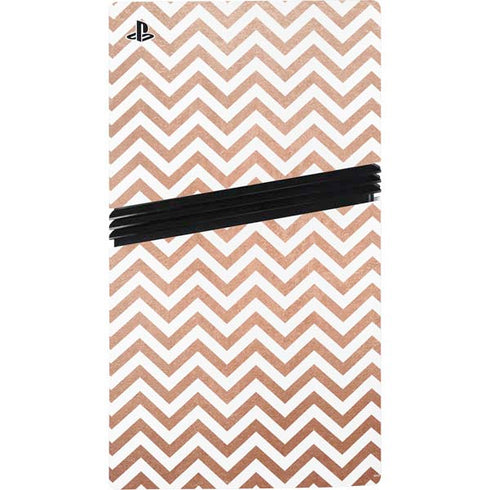 Rose Gold Chevron PS5 Pro Console Skin