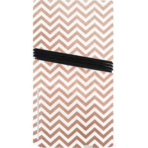 Rose Gold Chevron PS5 Pro Disk Console Skin