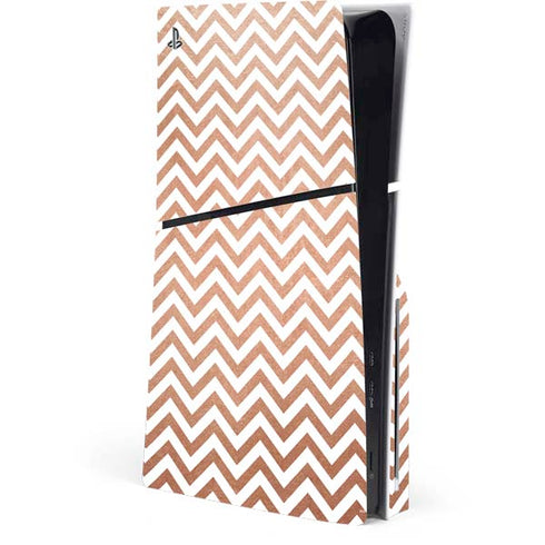 Rose Gold Chevron PlayStation PS5 Skins