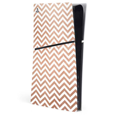 Rose Gold Chevron PS5 Slim Digital Edition Console Skin