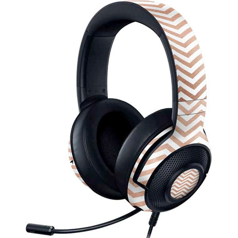 Rose Gold Chevron Razer Kraken X Skin