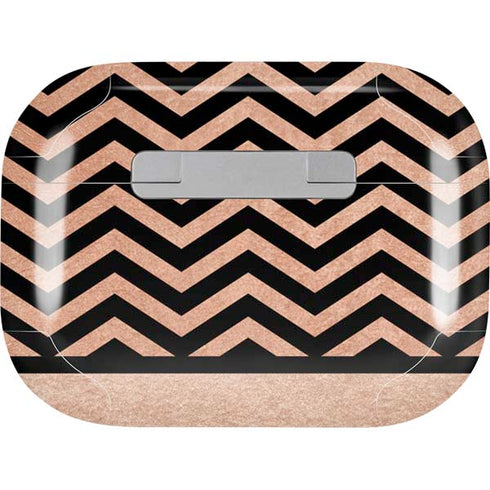 Rose Gold Chevron Split AirPods Skins