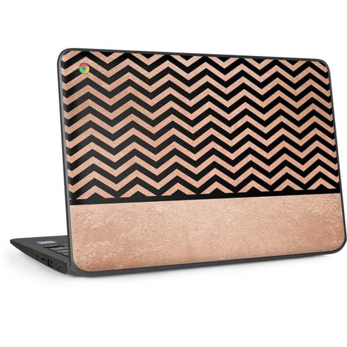 Rose Gold Chevron Split HP Chromebook Skin