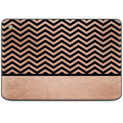 Rose Gold Chevron Split HP Chromebook Skin