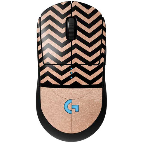 Rose Gold Chevron Split G Pro Wireless Gaming Mouse Skin