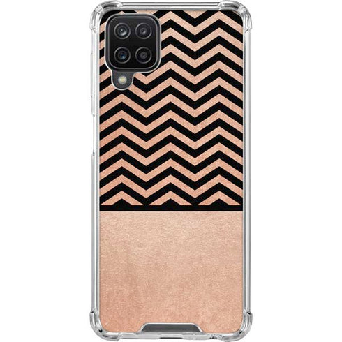 Rose Gold Chevron Split Galaxy Cases