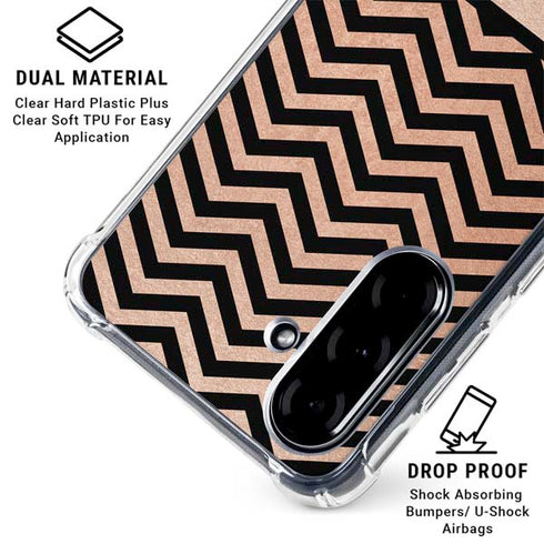 Rose Gold Chevron Split Galaxy A36 5G Clear Case