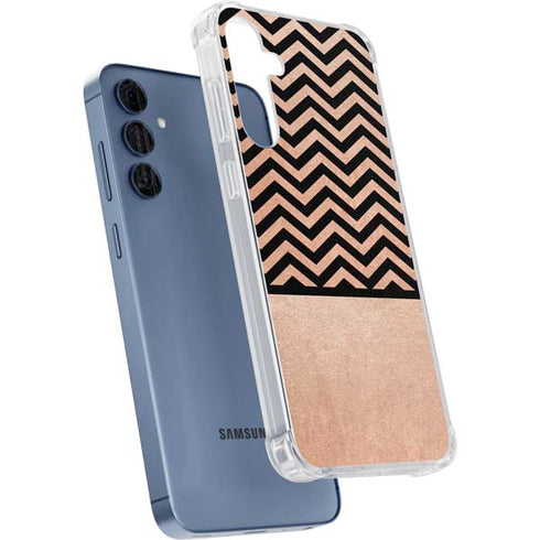 Rose Gold Chevron Split Galaxy A55 5G Clear Case