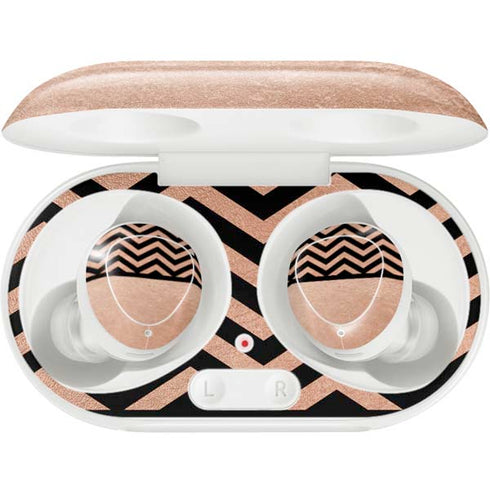 Rose Gold Chevron Split Galaxy Buds Plus Skin