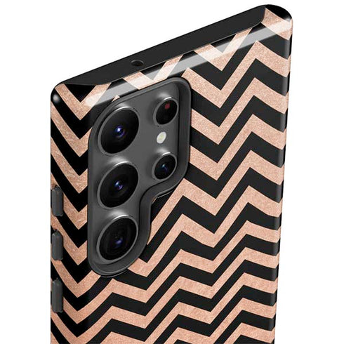 Rose Gold Chevron Split Galaxy S23 Ultra Pro Case