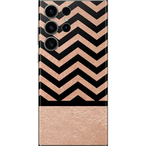 Rose Gold Chevron Split Galaxy Skins