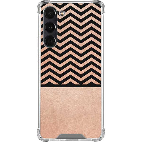 Rose Gold Chevron Split Galaxy S24 FE Clear Case
