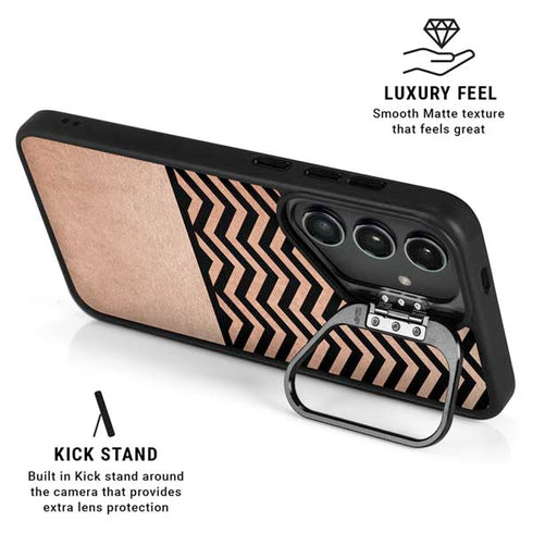 Rose Gold Chevron Split Galaxy S25 Kickstand Case