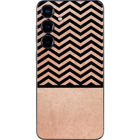 Rose Gold Chevron Split Galaxy S25 Plus Skin