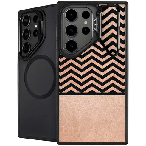 Rose Gold Chevron Split Galaxy S24 Ultra Kickstand Case