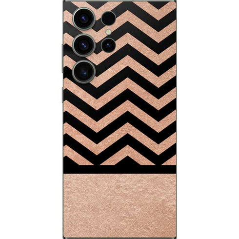 Rose Gold Chevron Split Galaxy S25 Ultra Skin