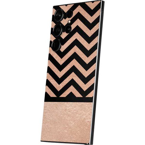 Rose Gold Chevron Split Galaxy S25 Ultra Skin