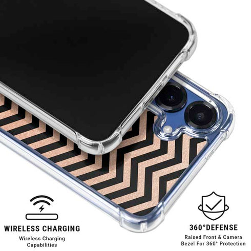 Rose Gold Chevron Split Galaxy S25 Clear Case