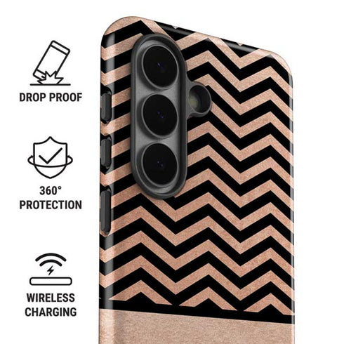 Rose Gold Chevron Split Galaxy S26 Impact Case