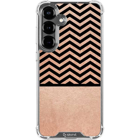 Rose Gold Chevron Split Galaxy S26 Plus Clear Case