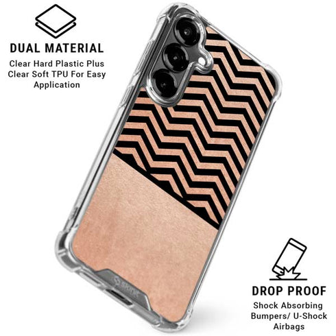 Rose Gold Chevron Split Galaxy S26 Plus Clear Case