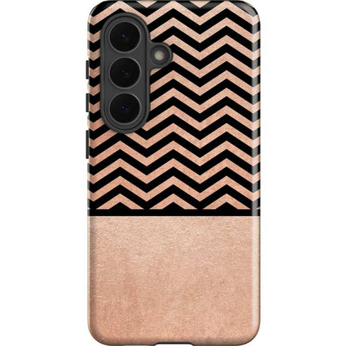 Rose Gold Chevron Split Galaxy S26 Plus Impact Case