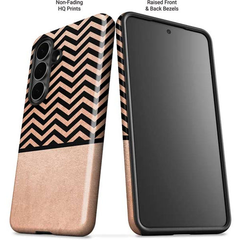 Rose Gold Chevron Split Galaxy S26 Plus Impact Case