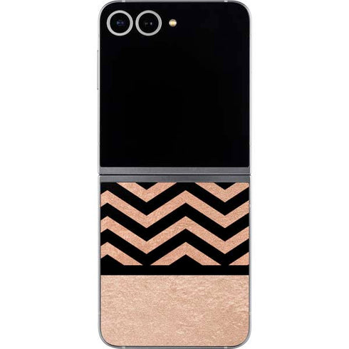 Rose Gold Chevron Split Galaxy Z Flip6 Skin