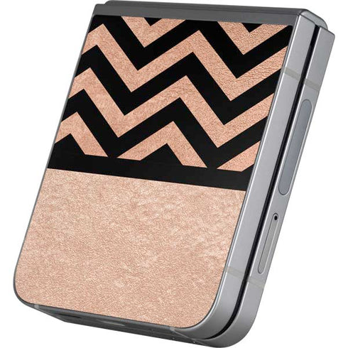 Rose Gold Chevron Split Galaxy Z Flip6 Skin