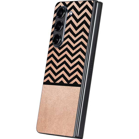Rose Gold Chevron Split Galaxy Z Fold5 5G Skin