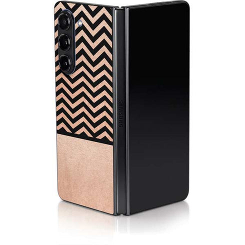 Rose Gold Chevron Split Galaxy Z Fold5 5G Skin