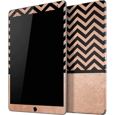 Rose Gold Chevron Split iPad Skins
