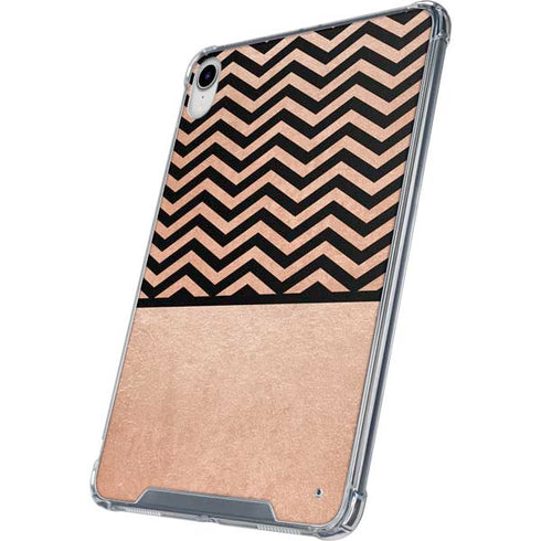 Rose Gold Chevron Split iPad 11th Gen (2025) Clear Case