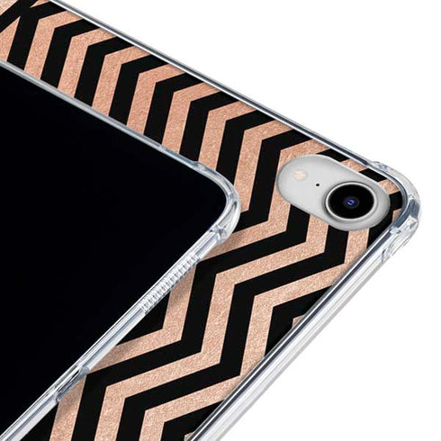 Rose Gold Chevron Split iPad 11th Gen (2025) Clear Case