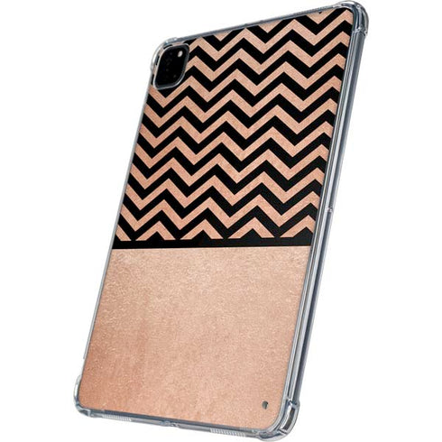 Rose Gold Chevron Split iPad Pro 11in (2024) Clear Case