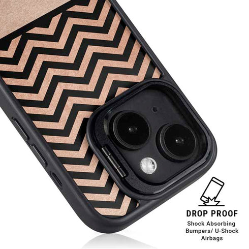Rose Gold Chevron Split iPhone 13 Kickstand Case
